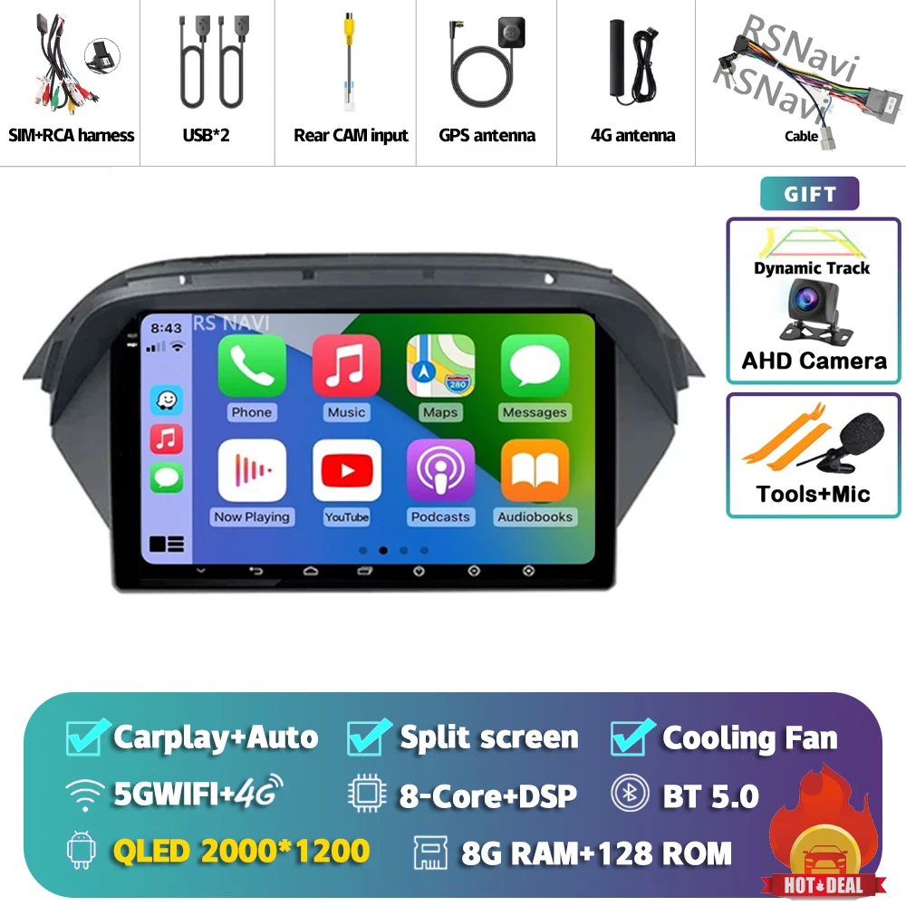 Android 15 Carplay Auto для Honda Acura MDX 2007 2008 2009 2010 2011 2012 2013 Мультимедийный автомобильный радиоплеер Видео WIFI + 4G GPS DSP