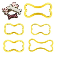 5pcs kitchen cookie fudge cutter dog bone shaped biscuits stamp mold wedding party cake pastry baking chocolates decorating tool