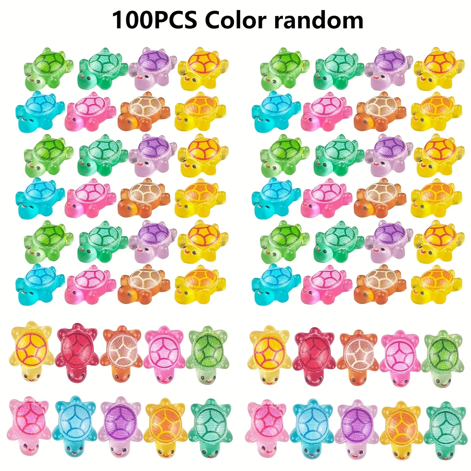 

Светящиеся мини-черепашки из пластика 50/100 шт.