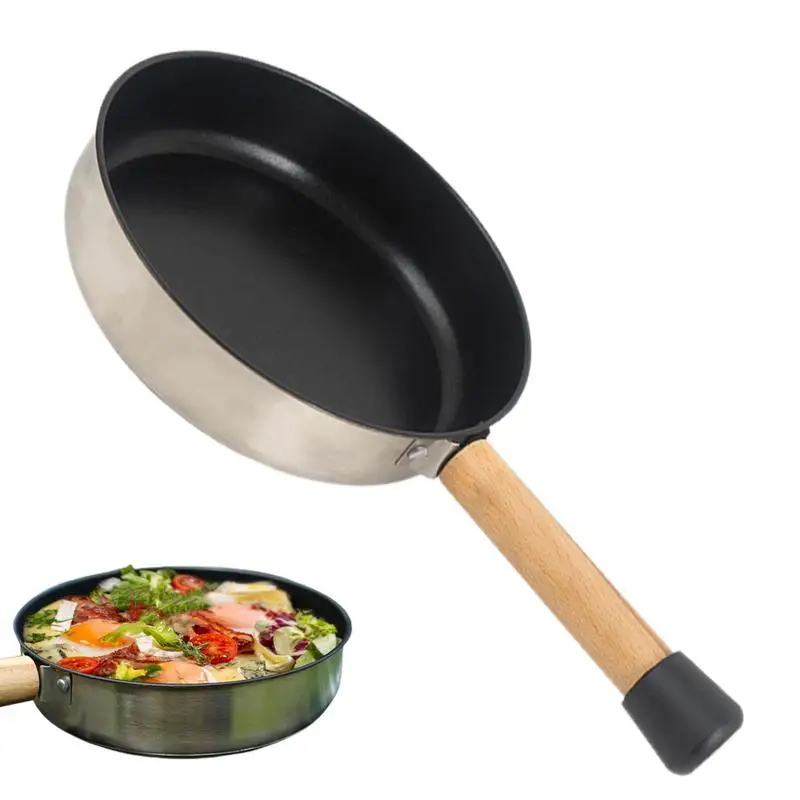 Сковорода Из Нержавеющей Стали с деревянной ручкой диаметр 20 5 см