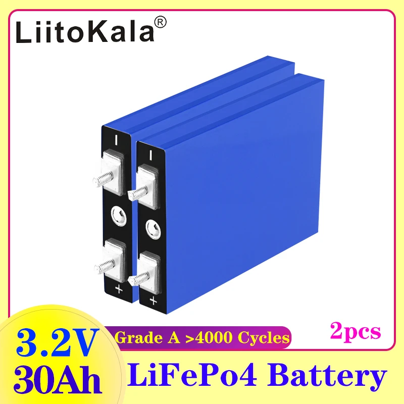 

2 шт. LiitoKala LiFePo4 3,2 в 30 Ач 5C 3,2 В Аккумулятор для самостоятельной сборки 12 В 24 в 36 в 48 в lifepo4 e-bike e скутер колесный стул AGV автомобиль для гольфа