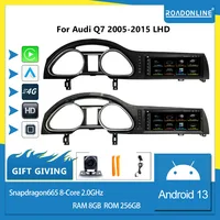 Автомобильный мультимедийный плеер, Android 13, 1920*720, Восьмиядерный, 8 ГБ, 256 ГБ, dvd, радио, для Audi Q7 2005-2015, черный, серебристый