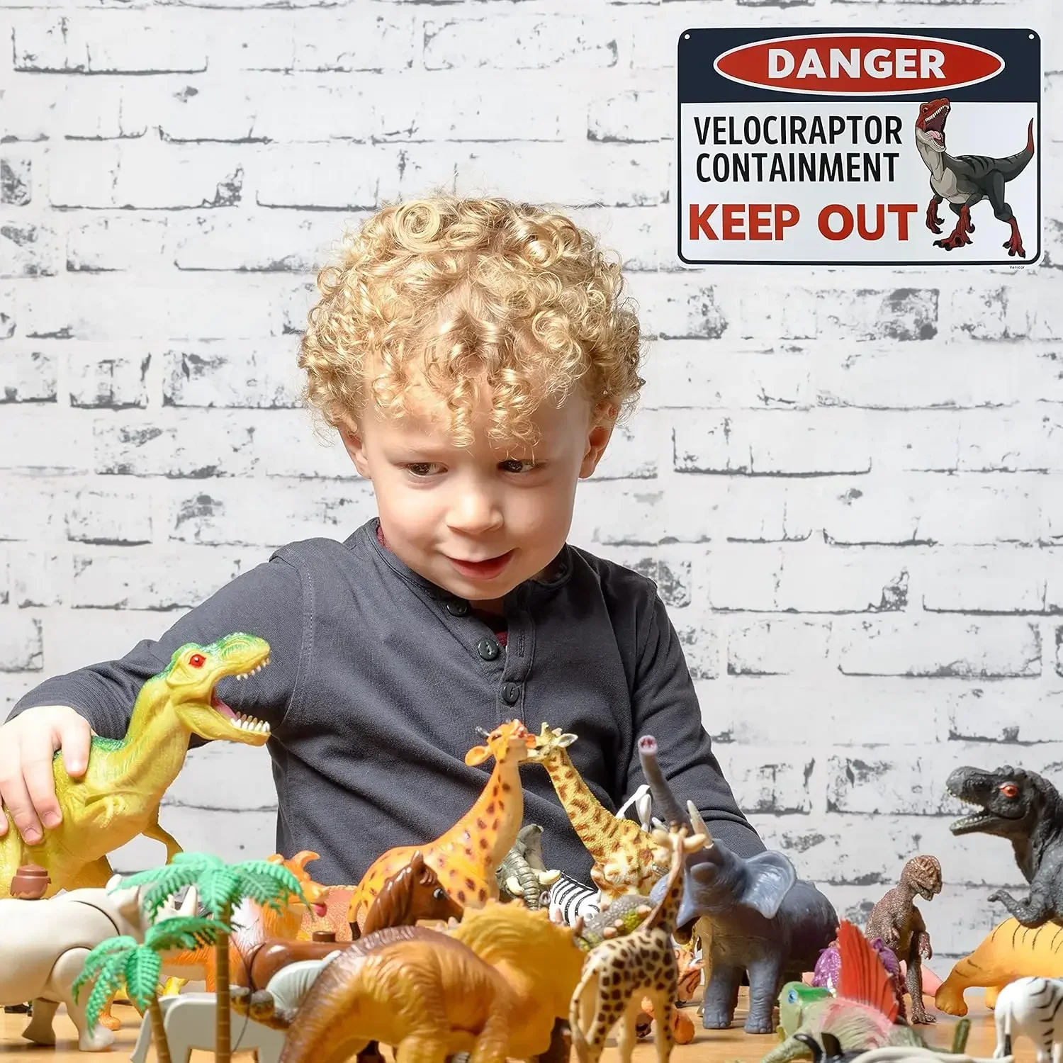 Венецираптор динозавр знак Декор Raptor декор комнаты для мальчиков дети-динозавр