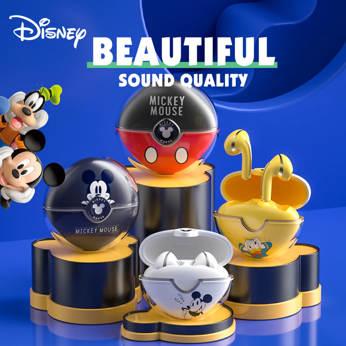 New Original disney earbuds mickey Bluetooth 5.0 Wireless headphones Low Latency Stereo Gaming earbuds Headest for IOS Android