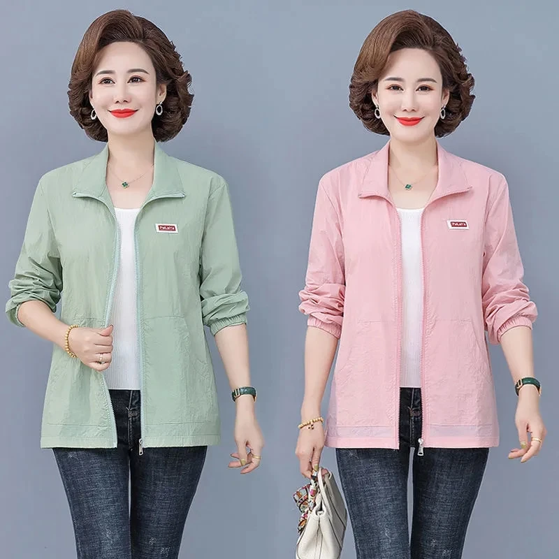 

2022 New Women's Long Sleeve Sun Protection Clothing Thin Hooded Jacket Coat Women Large size Loose Sun Protection Cardigan Tops