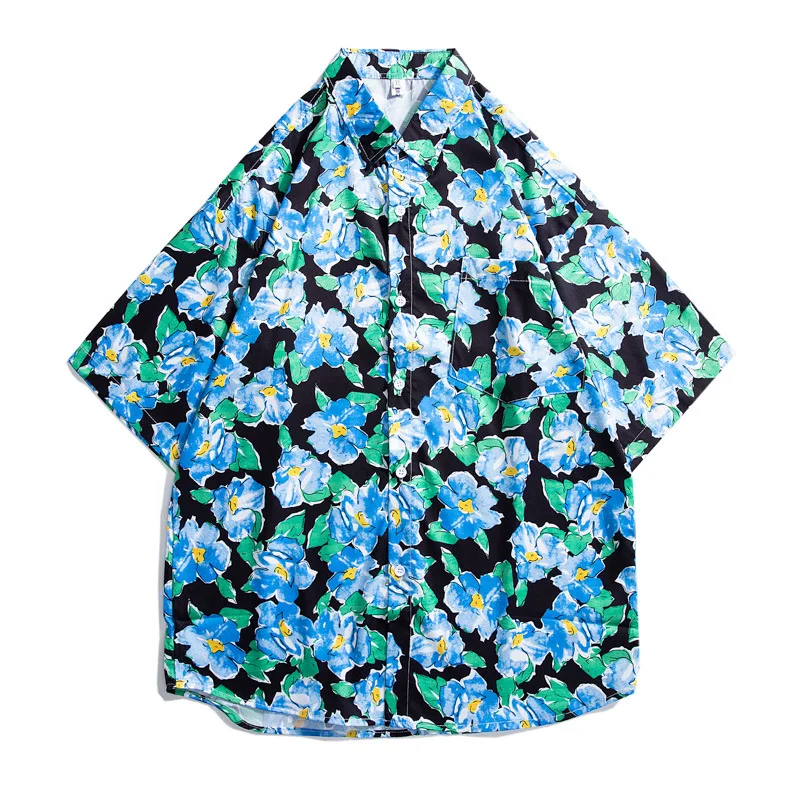 

Hawaiian Shirts for Men Summer Funky Casual Button Uo Short Sleeve Mens Floral Shirts Unisex Quick Dry Beach Party Flower Blouse