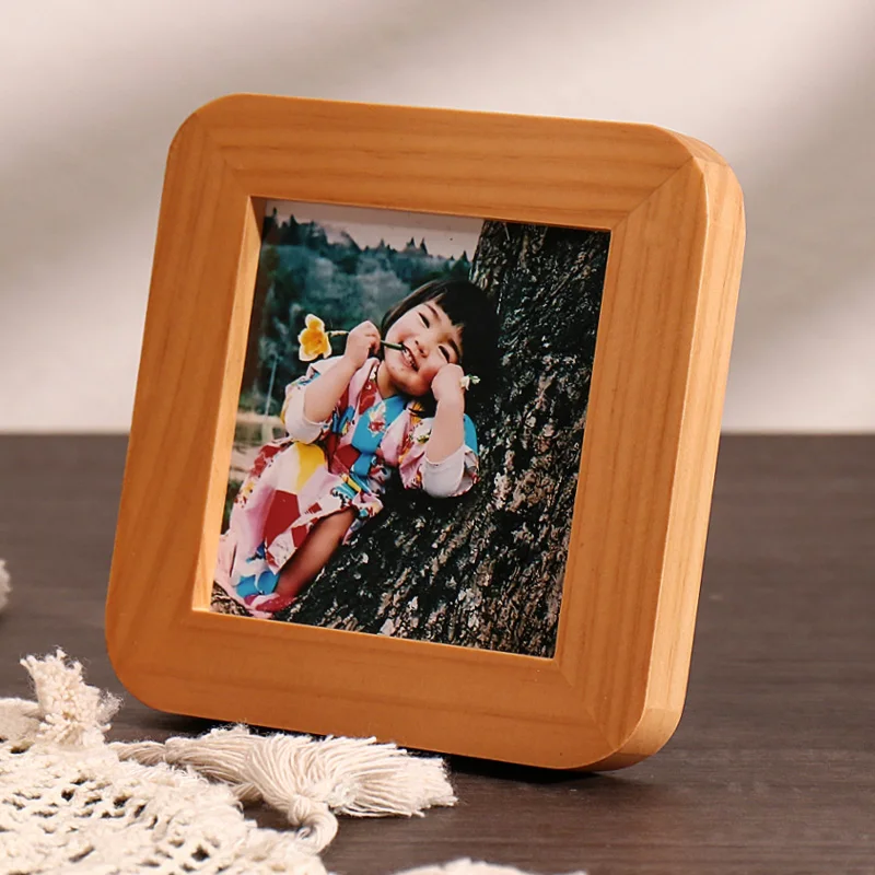 

Square Children Wooden Photo Frame Souvenirs Personalized Photo Frame Creative Bedroom Decorative Marcos Cuadros Decoration Home