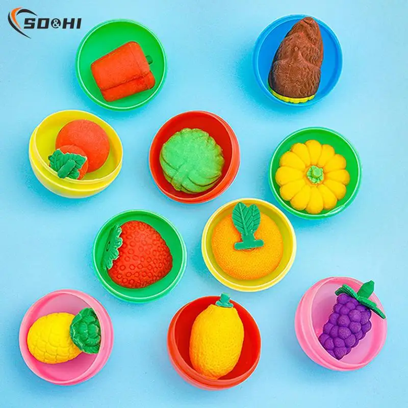 

1pc Random Creative Gacha Fruit Eraser Children's Mini Eraser Kawaii Stationery School Office Correction Supplies Kids Rubber