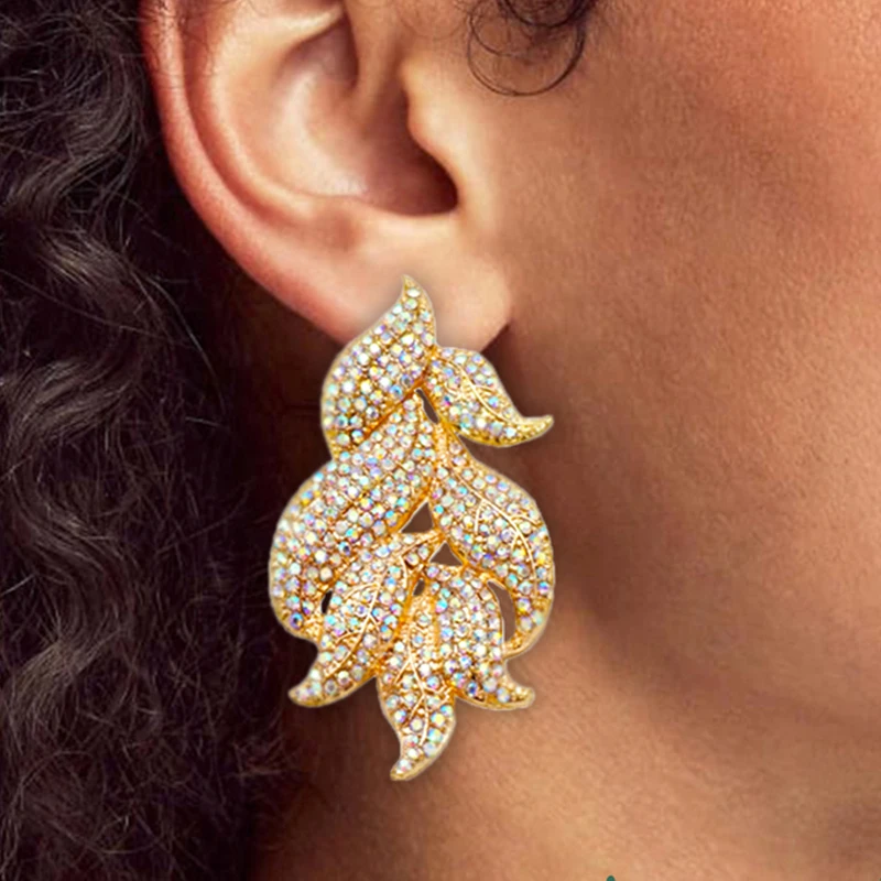 

Fashion Luxury Rhinestone Crystal Long Tassel Earrings For Women Bridal Geometric Drop Earings Party Wedding Jewelry Gifts