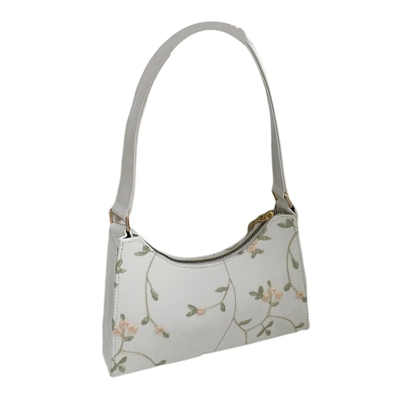 

Lace Embroidery Small Flower Handbags Simple Casual Style Trendy Shoulder Bag