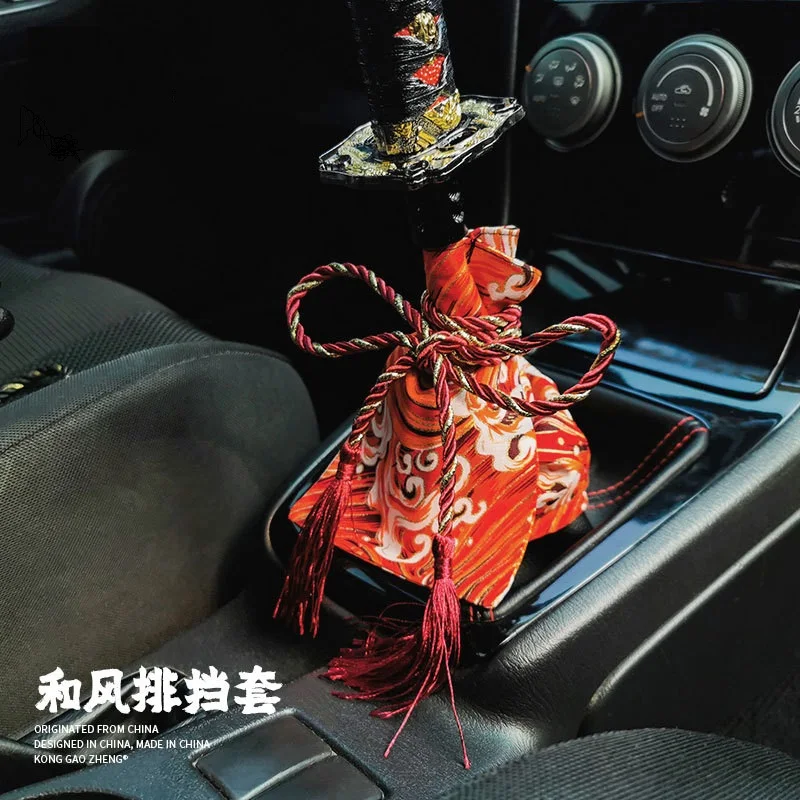 

JDM samurai gearbox gear decoration parts in-car accessories Universal Shift Lever Knob Boot Cover Racing Shift Knob Collars