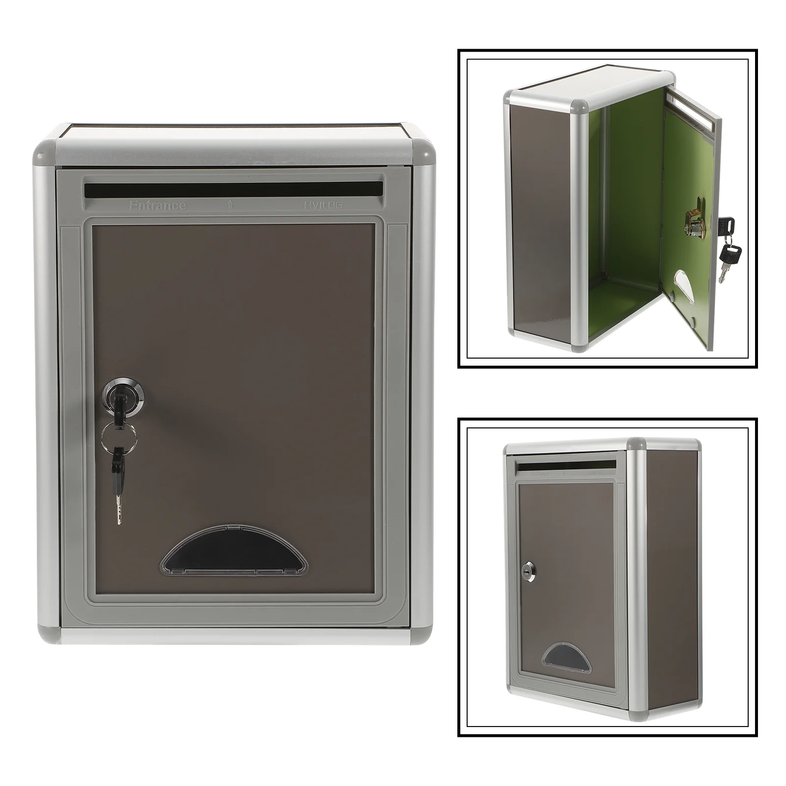 

Small Suggestion Box Mailbox Locked: Wall Hanging Metal Letter Box Office Business Parcel Box for Door Wall Aluminium Alloy