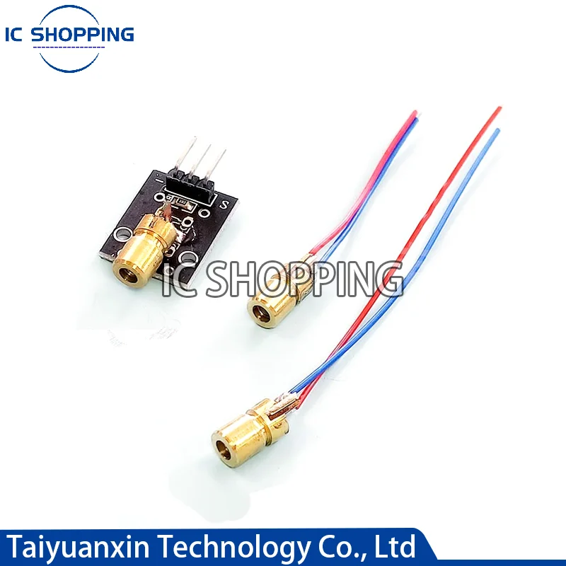 

10PCS 3v-5v 650nm Adjustable Mini Laser Sensor Module 5MW Arduino Red Laser Spot Diode Copper Head Level Meter Ground Wire Meter
