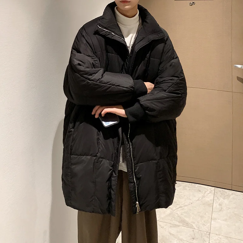 Winter Jacket Men Warm Fashion 4-color Thick Oversized Down Jackets Men Korean Loose Medium Long Coat Mens Parker Overcoat M-2XL