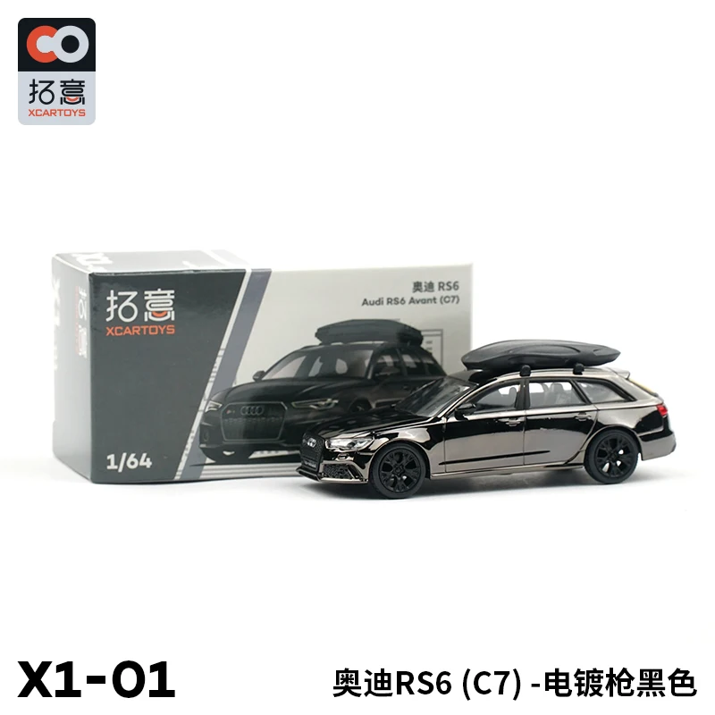 

XCarToys 1:64 RS6 Avant C7 2016 Гальваническая черная литая модель автомобиля