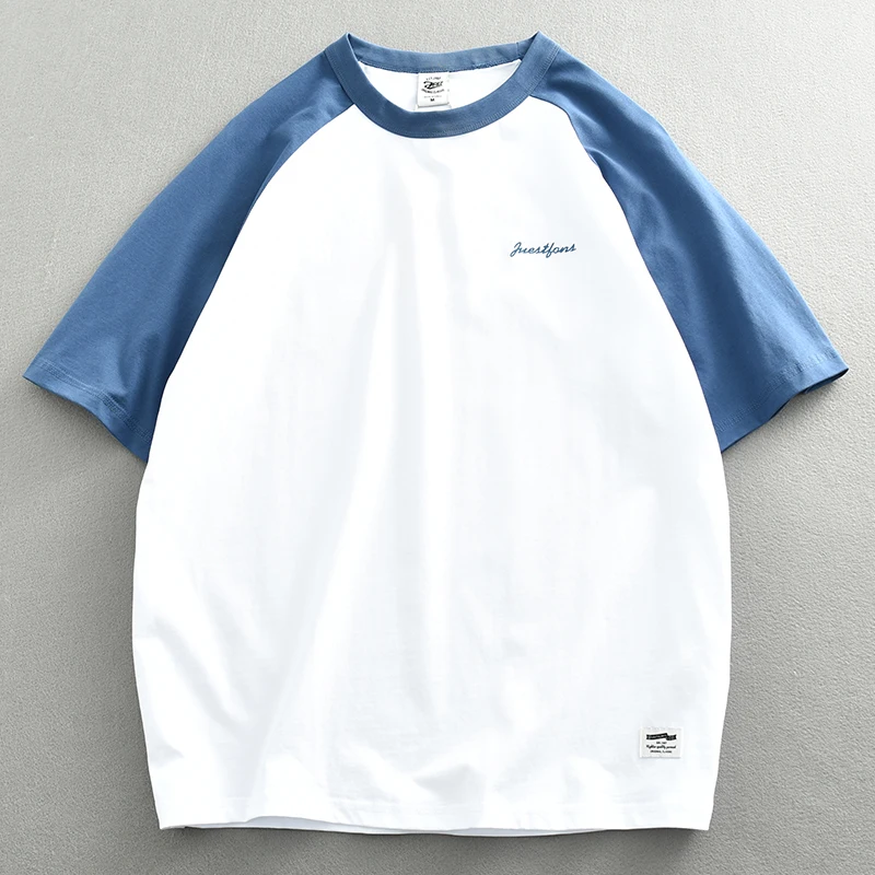 

Summer new men's casual loose minimalist inside with cotton short sleeve T-shirt