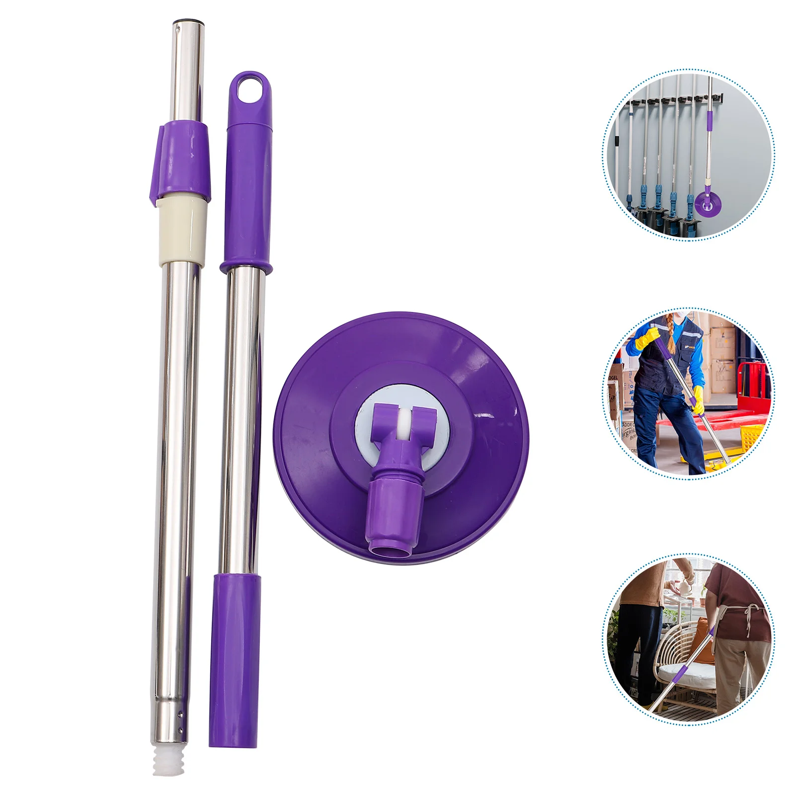 

Mop Replacement Pole Handle Rotating Stick Supplies Tool Replace Accessories Broom Steel Stainless Floor Cleaning Cedar O Head
