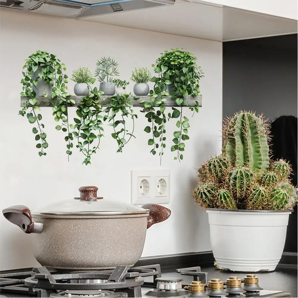 Тропические горшечные растения настенные наклейки сделай сам листья съемные