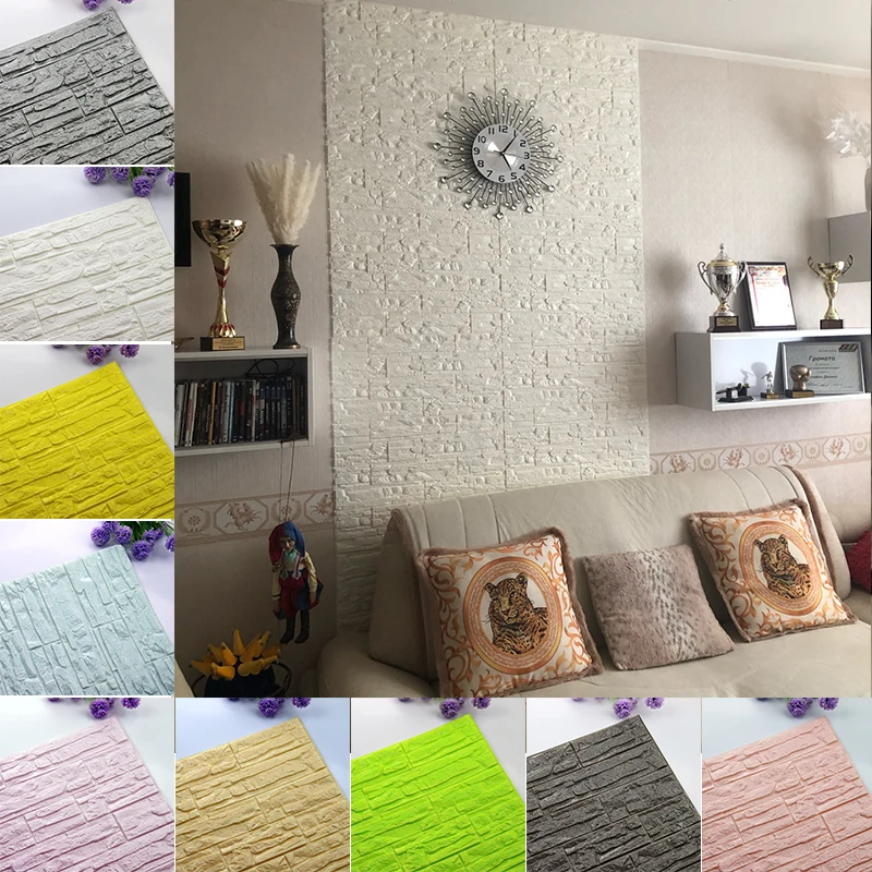 3D Наклейки на стену из пенопласта Водонепроницаемый каменный обои Декор для дома Гостиная Декор Ванная комната Самоклеющиеся наклейки.