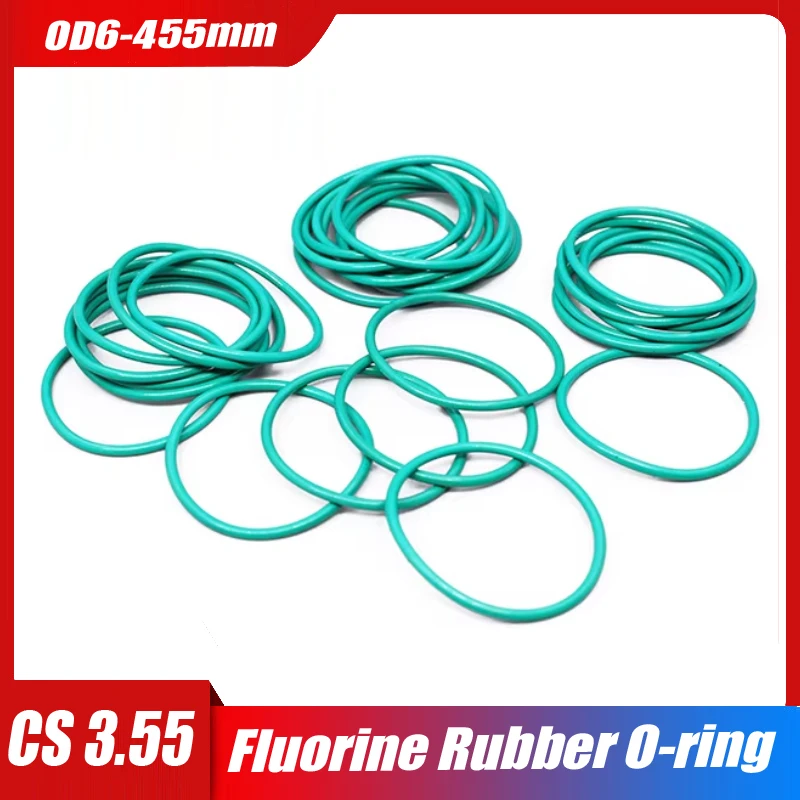 Уплотнительное кольцо FKM CS3,55 мм ID6 мм-445 мм, зеленая фторкаучук, уплотнительное кольцо, уплотнительная прокладка, изоляционное масло, высокая термостойкость, фтор