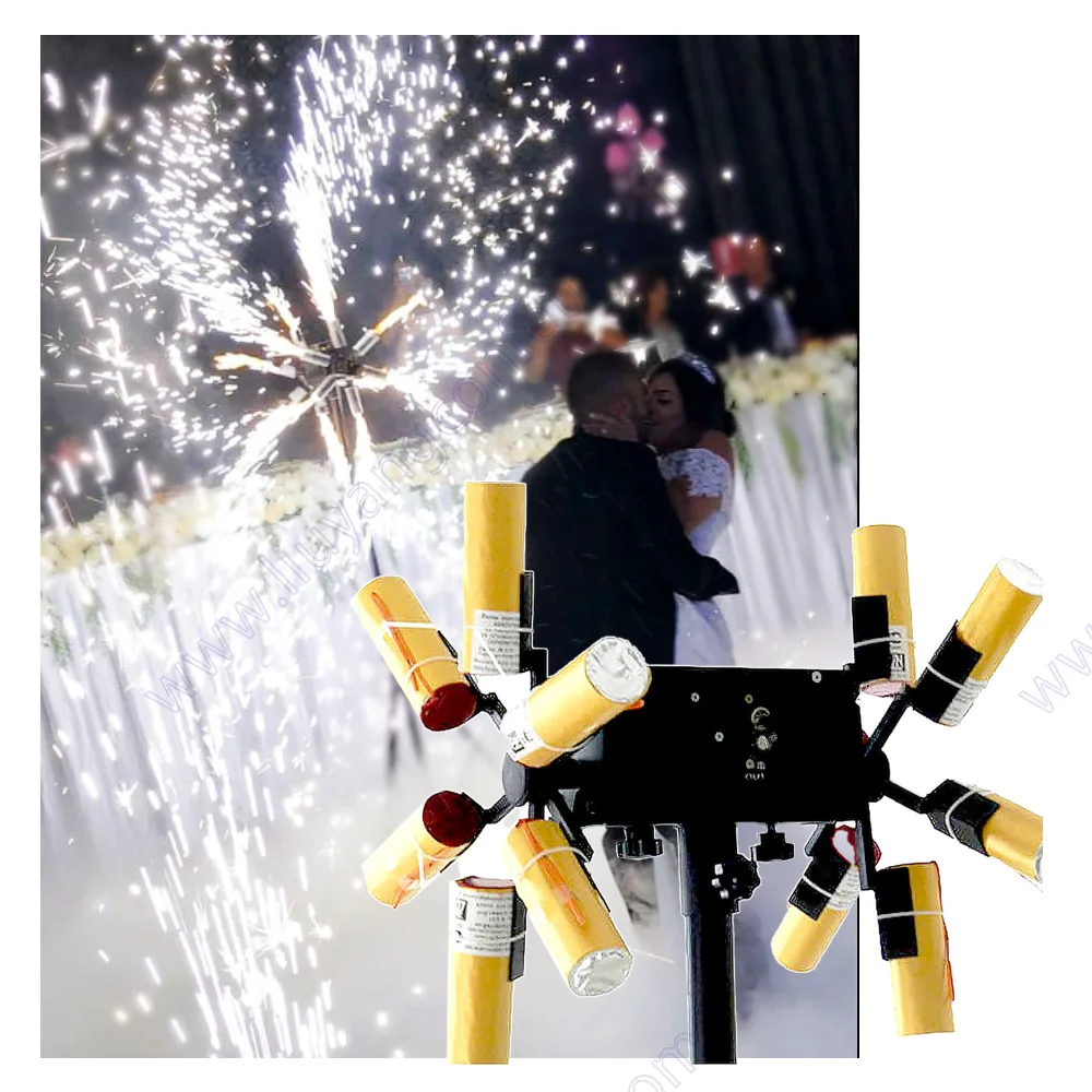 Stage Cold Fountain Ignition Firing System Machine Remote Control Wedding Pyrotechnics ‎double Wheel Face Windmill Battery Type