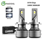 PANOVEHEL Автомобильные светодиодные фары H1 H4 H7 Led 100W 30000LM Canbus H8 H9 светодиодный H11 9005 HB3 9006 HB4 автомобильные лампы турбо EPA