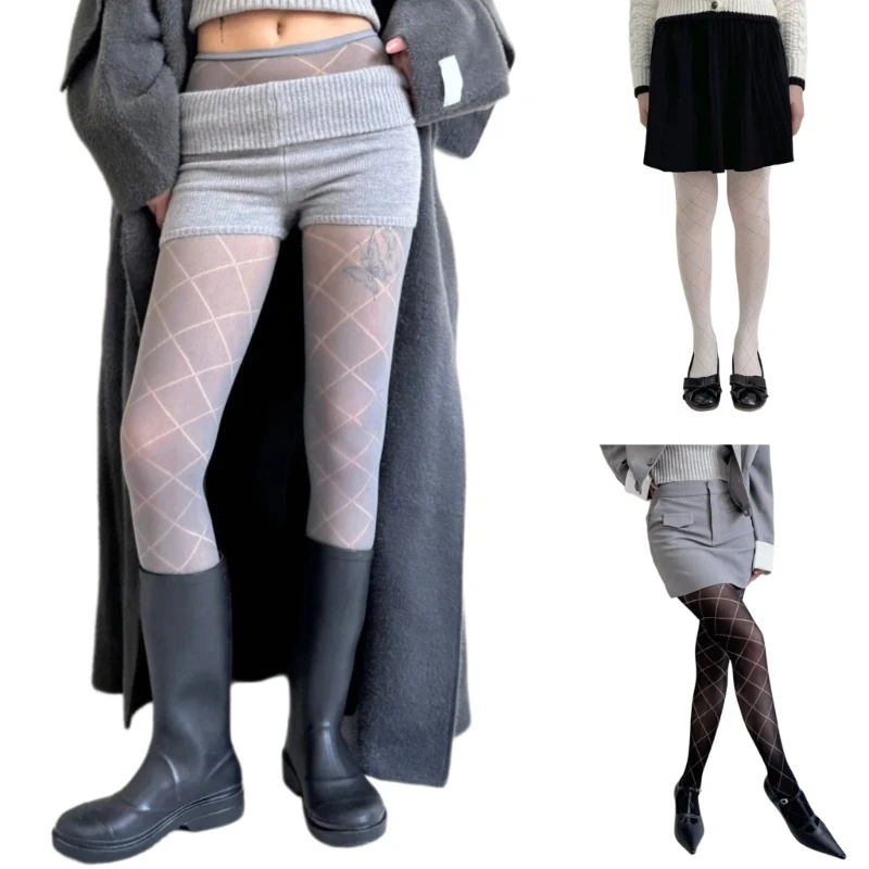 SZL женские эстетические ажурные сетчатые колготки элегантные жаккардовые в