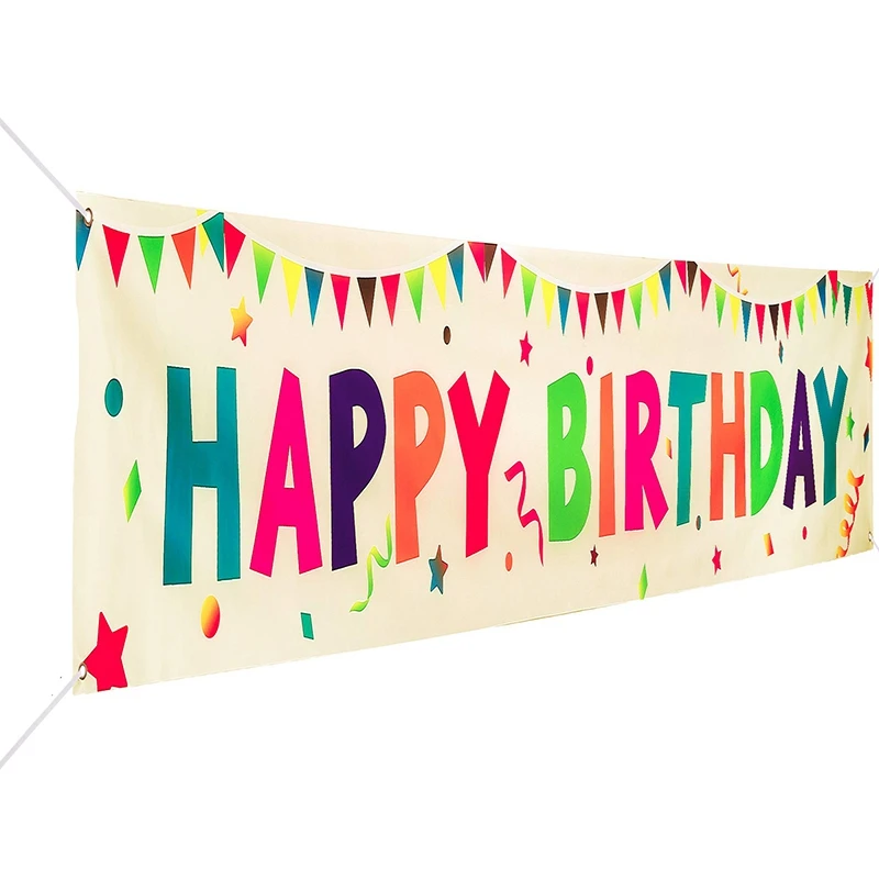 

Happy Birthday Yard Banner Colorful Outdoor Decorations