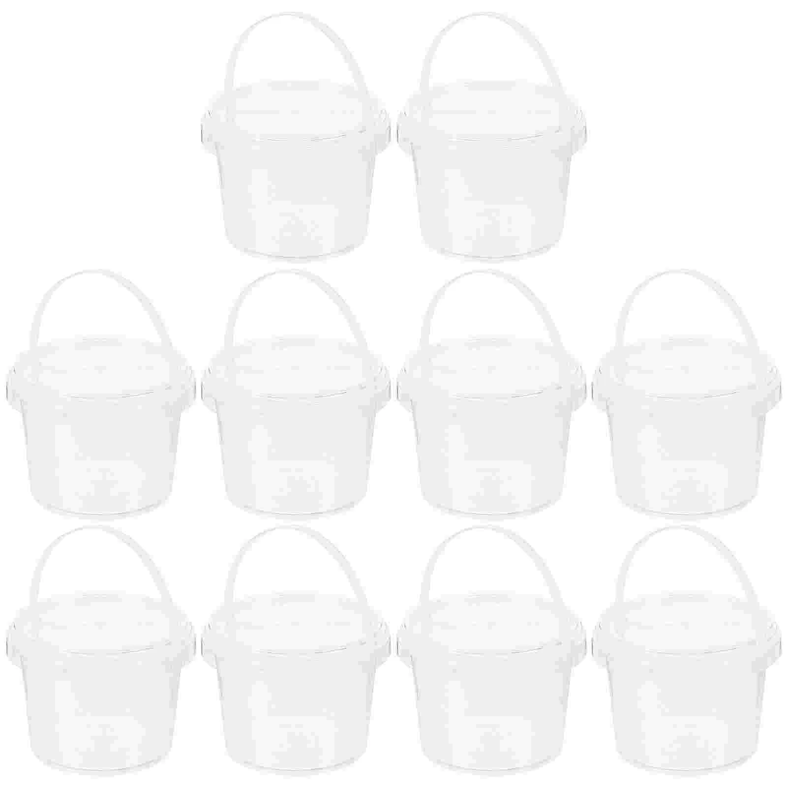 

10 Pcs Transparent Small Barrel Portable Freezer Empty Storage Buckets Food Sealed Tea Fresh Keeping Pp Plastic Clear Container