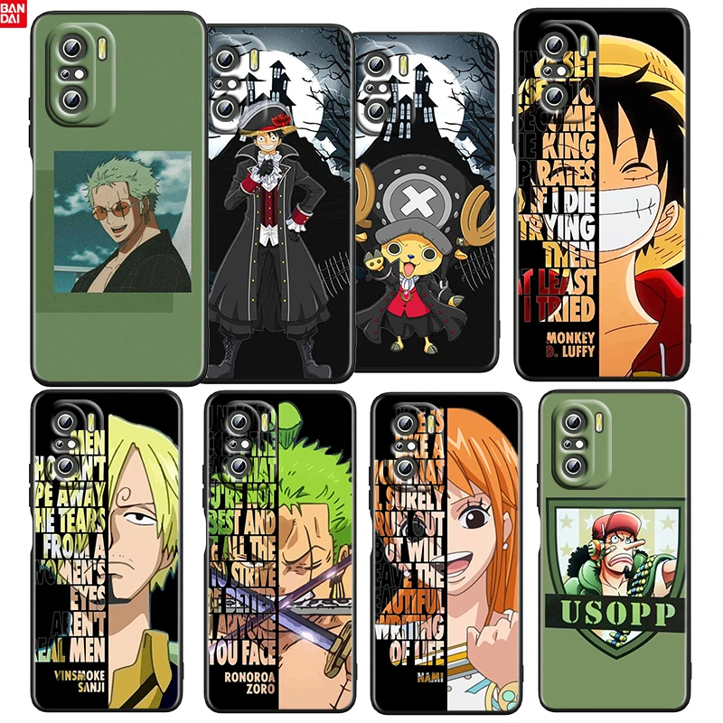 

Cartoon ONE PIECE Luffy For Xiaomi Redmi K50 K40 Gaming K30 K20 Pro 5G 10X 9T 9C 9A TPU Soft Black Phone Case Cover Fundas Coque