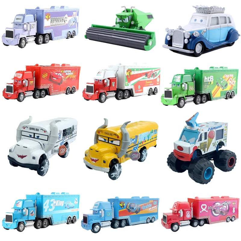 

Лидер продаж, Disney Pixar тачки 3 2 Молния Маккуин Джексон шторм Мак дядя грузовик 1:55, Литые металлические модели, игрушки для мальчиков, рождеств...