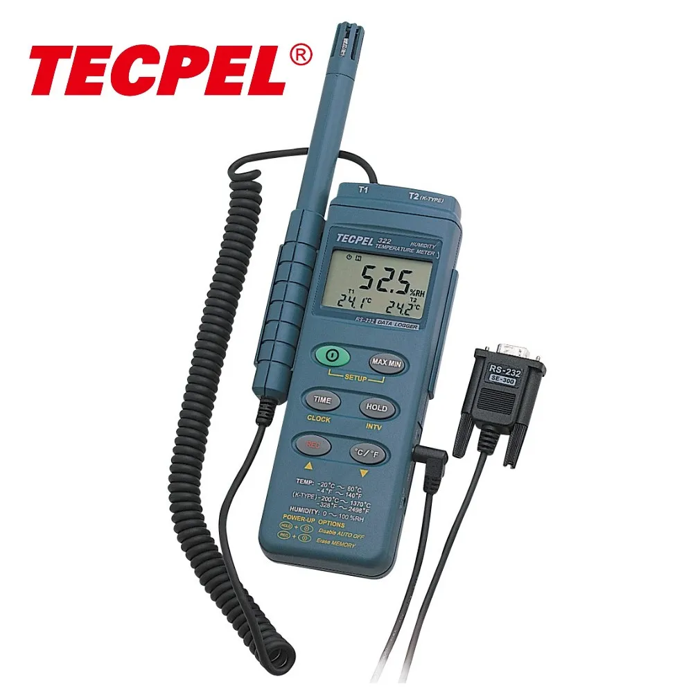 Фото TECPEL DTM-322 Регистратор данных температуры и влажности, 16 000 записей, 1-60 минут Интервал записи: 0.7C/2.5%RH, точность: 0.1C/0.1%RH