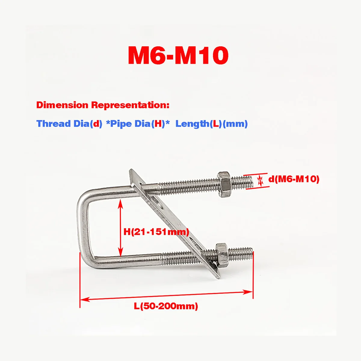

Нержавеющая сталь квадратный зажим M6M8M10