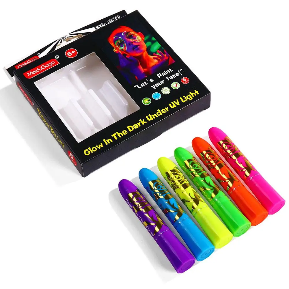 Новый высококачественный цветной карандаш для лица 6 шт. яркий цвет неоновый