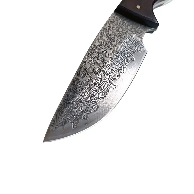 Охотничий нож ручной работы из кованой дамасской стали фиксированный палисандра