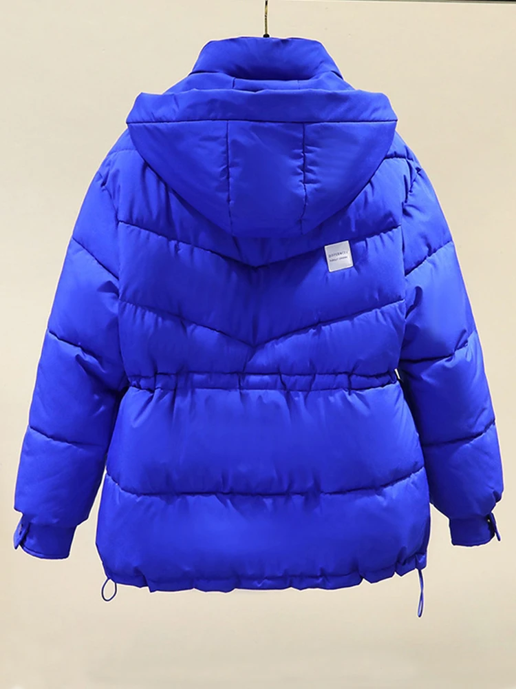 WYWMY Winter Jacket Women Hooded Padded Coat Korean Style Fashion Female Parkas Oversized 6 Solid Color Winter Coat for Women