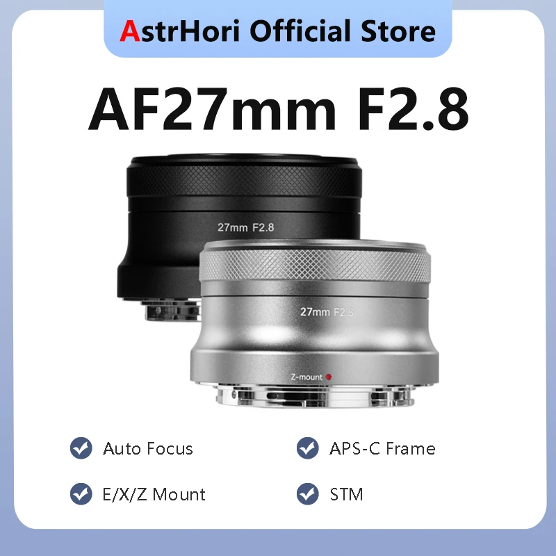 Фото Объектив AtrHori AF 27mm F2.8 с автофокусом STM и большой апертурой для камер Sony E Alpha a6400, Nikon Z Z30 Z50, Fuji XF XT-5 (формат APS-C) №1