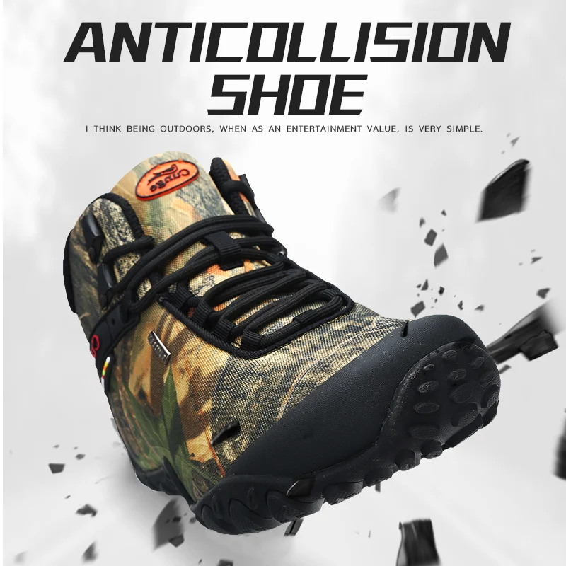 New Men Military Tactical Boots High Top Camouflage Hiking Shoes  Men Waterproof Durable Outdoor Trekking Men's Hunting Boots