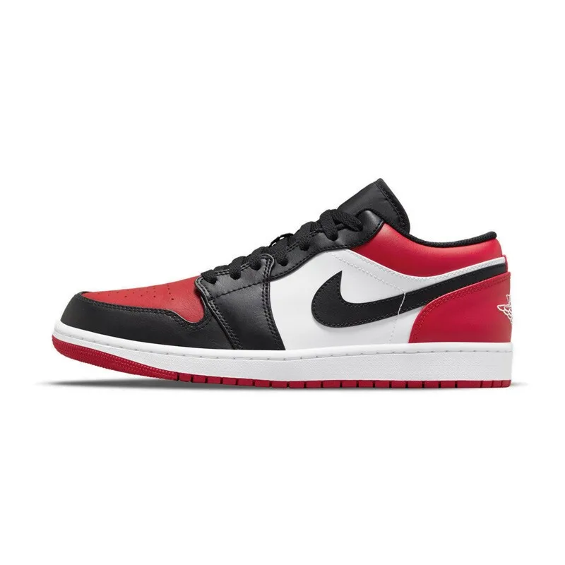 

Nike Air Jordan 1 low AJ1 low black and red toe casual sneakers men's shoes women's shoes 553558-612