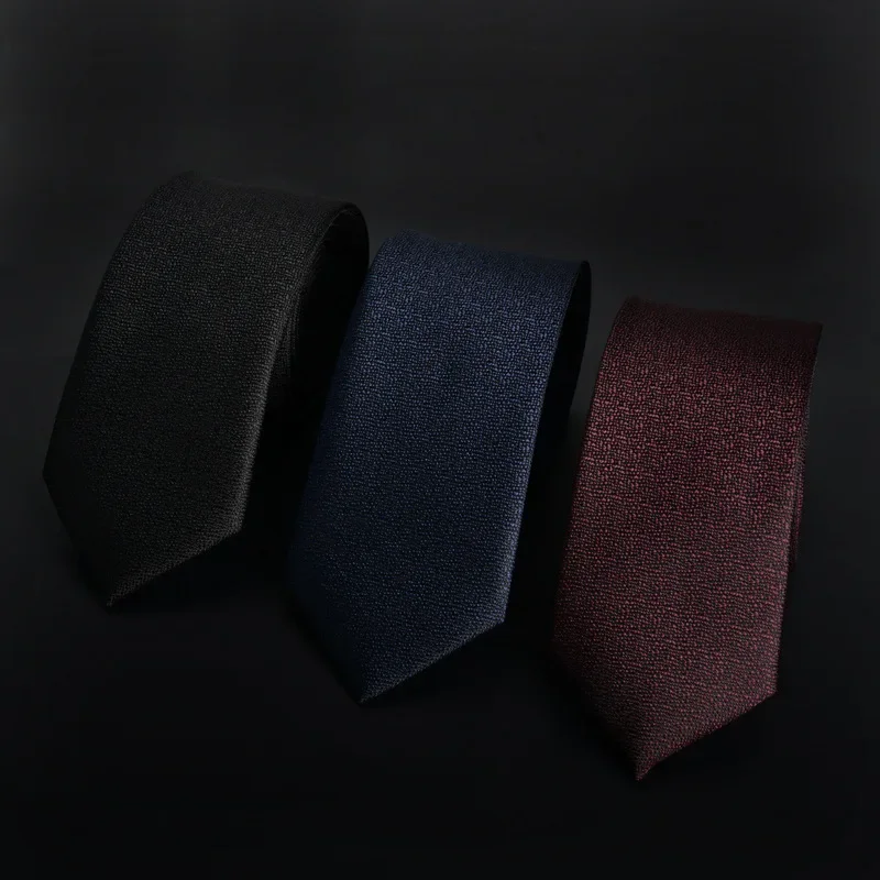 Галстук мужской повседневный однотонный черный 6 см