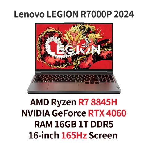 Ноутбук Lenovo LEGION R7000P, 2024 AMD R7 8845H NVIDIA GeForce RTX 4060 RAM 16 ГБ 1T DDR5