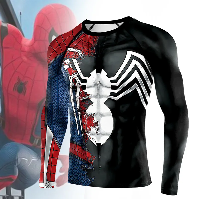 

Marvel фильм Паук Паутина Европейская и американская серия фильм фитнес Сращивание шаблон Печатный плотный спортивный поезд Ткань