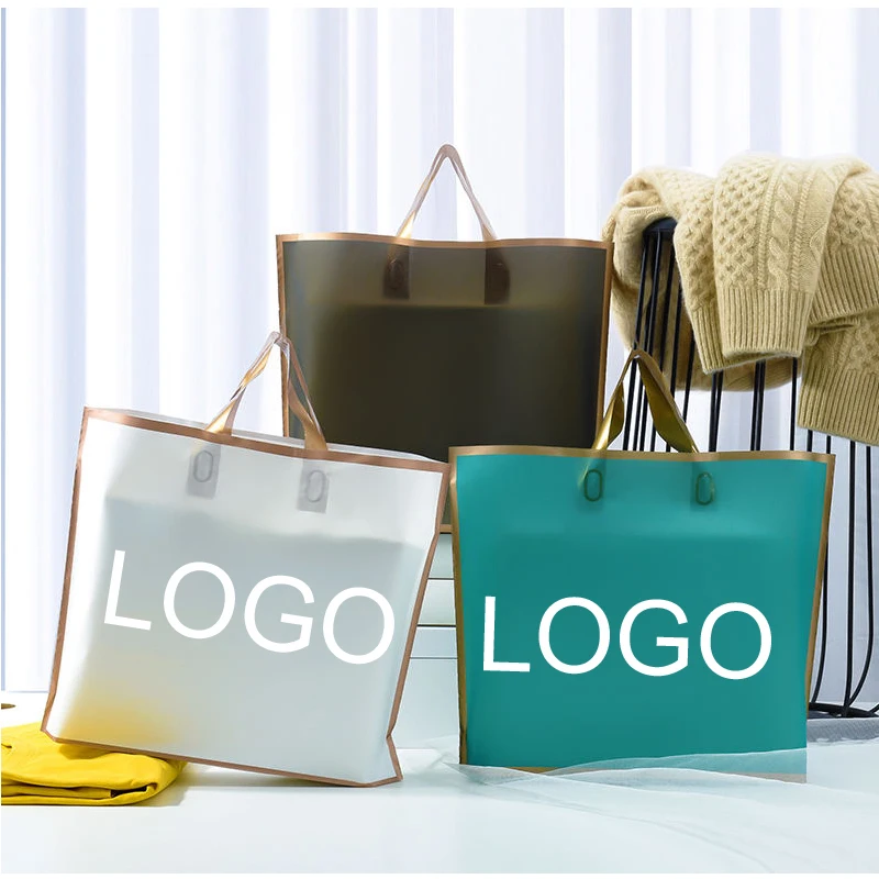 Custom LOGO Printed Plastic Shopping Bags with Soft Loop Handle for Retail Stores Boutiques Wholesale Small Gift Bags