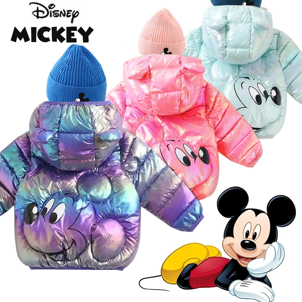 

Disney Mickey Minnie Warm Winter Baby Girl Hooded Coat Boy Outwear Cute Print Coat Jacket Clothing For 1-6 Year Children Clothes