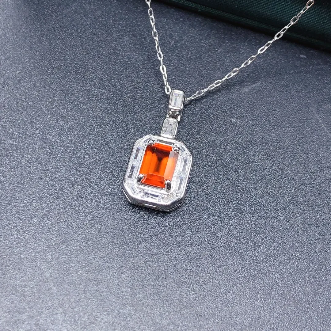 Женское ожерелье из серебра 925 пробы с натуральным синим топазом