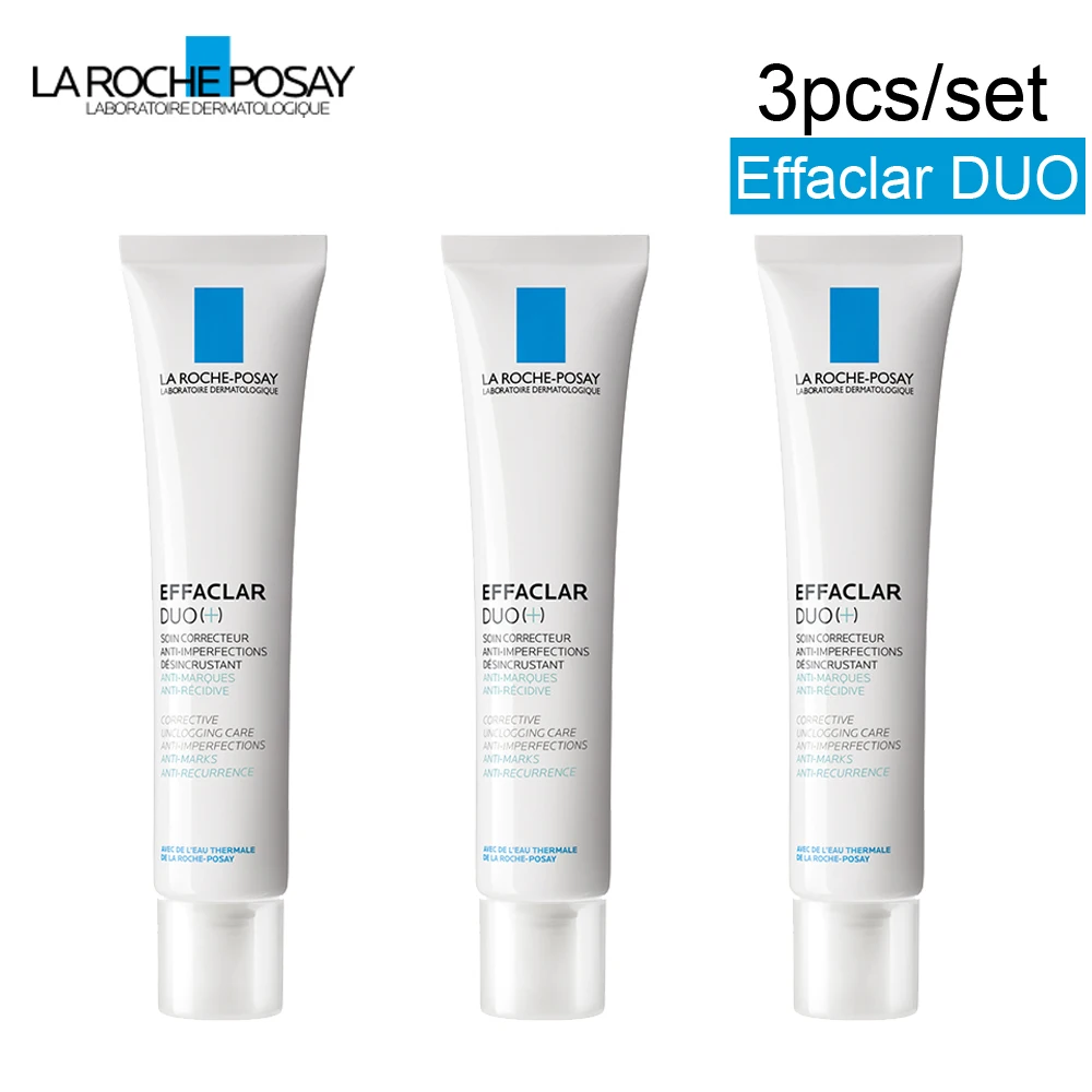 

3pcs La Roche Posay Effaclar Duo Acne Treatment Cream Spots Marks Repair Oil Control Moisturizing Repair Face Care Serum 40ml