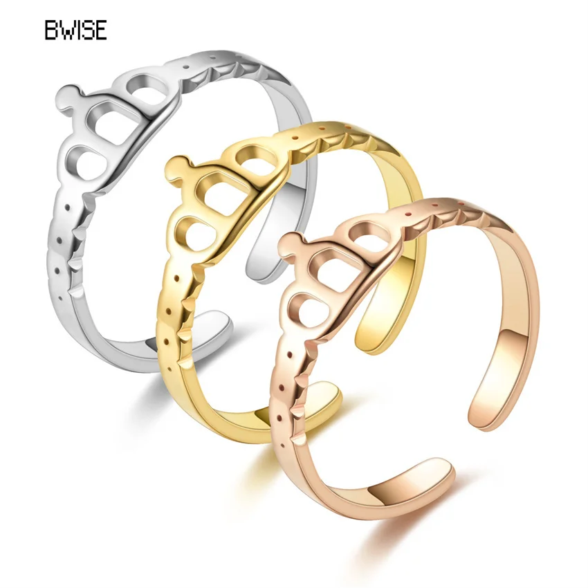 

BWISE, винтажные кольца для женщин, нержавеющая сталь, Мужская Корона, геометрическое кольцо на палец, готические ювелирные изделия, бижутерия...