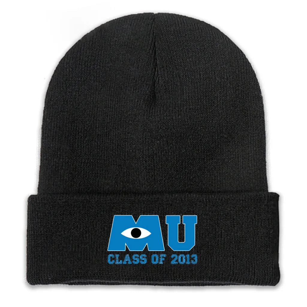 Knit Hat Disney Monsters University Film Winter Warm Beanie Caps Mu Class of 2013 Essential Men Women Fashion Casual Bonnet