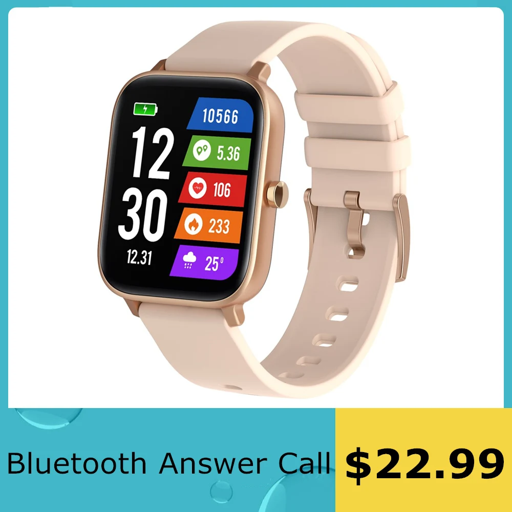 

P8GTSmart Watch Bluetooth Answer Call Message Notification Waterproof IP67 Heart Rate Monitor Weather Forecast Sports Smartwatch