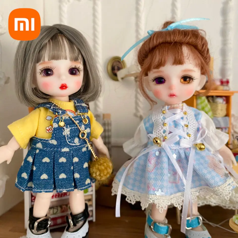 

Youpin 16cm Bjd Doll Movable Joints 3D Real Eye High-end Dress Can Dress Up Fashion Doll Children DIY Girl Toy Best Gift